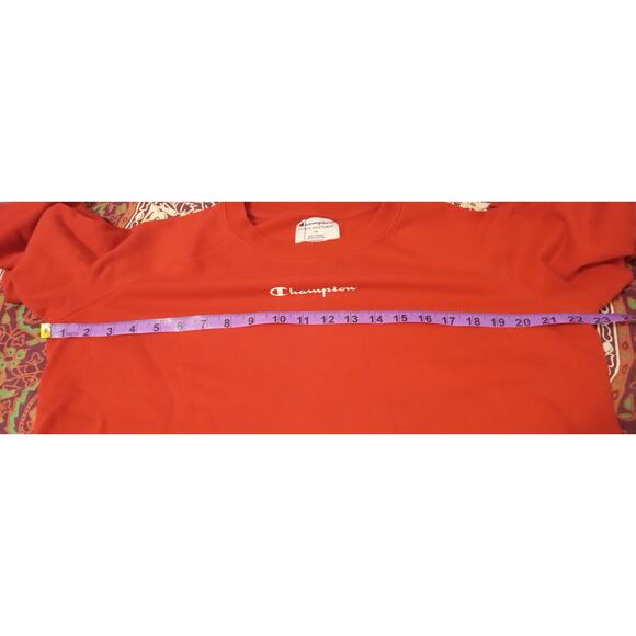 Vintage RARE Champion Women's Red Crewneck Sweatshirt w/ White Side Tie SZ L - Picture 8 of 8
